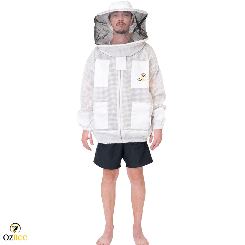 Beekeeping Bee Jacket 3 Layer Mesh Round Head Jacket Protective Equipment
