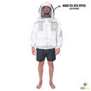 Beekeeping Bee Cotton Semi Ventilated Jacket With Hood Style Veil Protective Gear