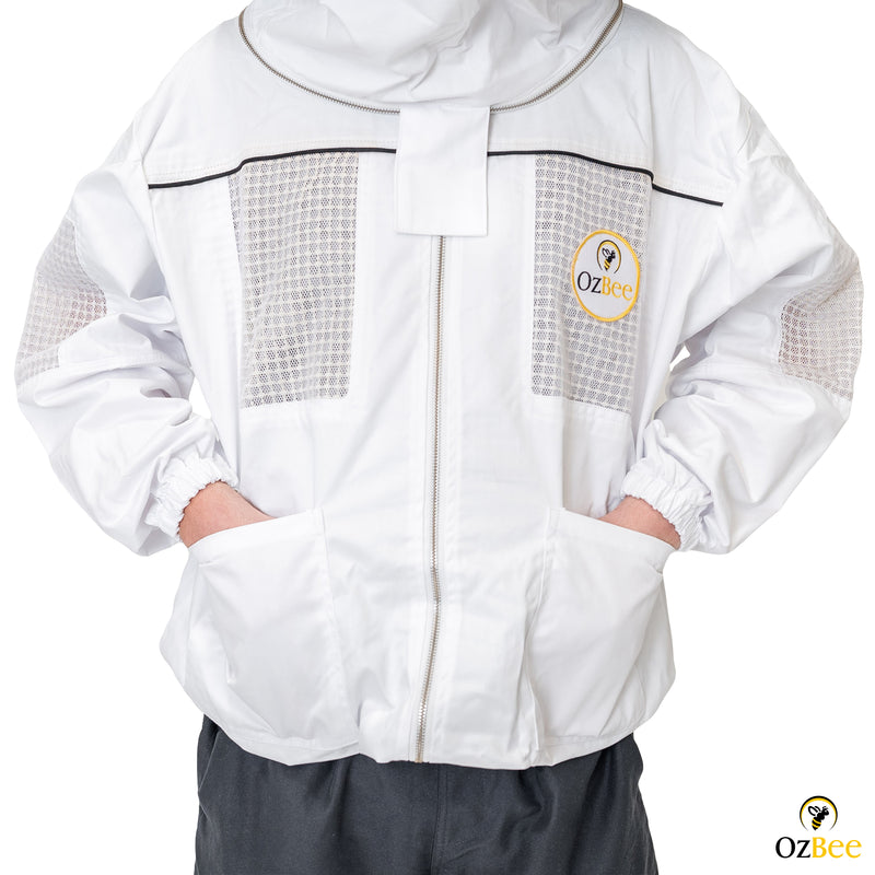 Beekeeping Bee Cotton Semi Ventilated Jacket With Hood Style Veil Protective Gear