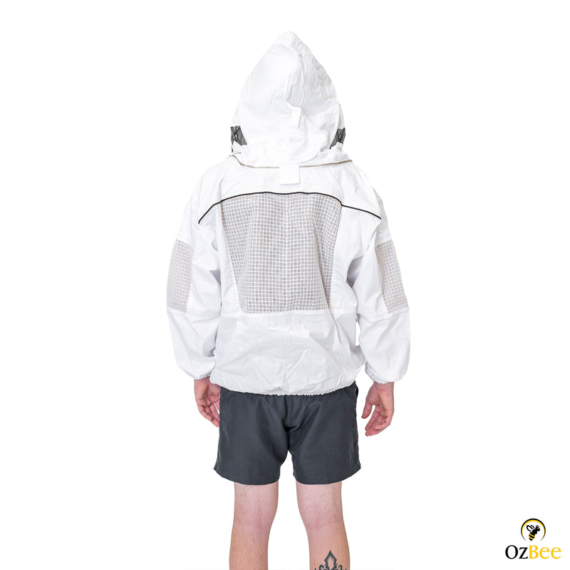 Beekeeping Bee Cotton Semi Ventilated Jacket With Hood Style Veil Protective Gear