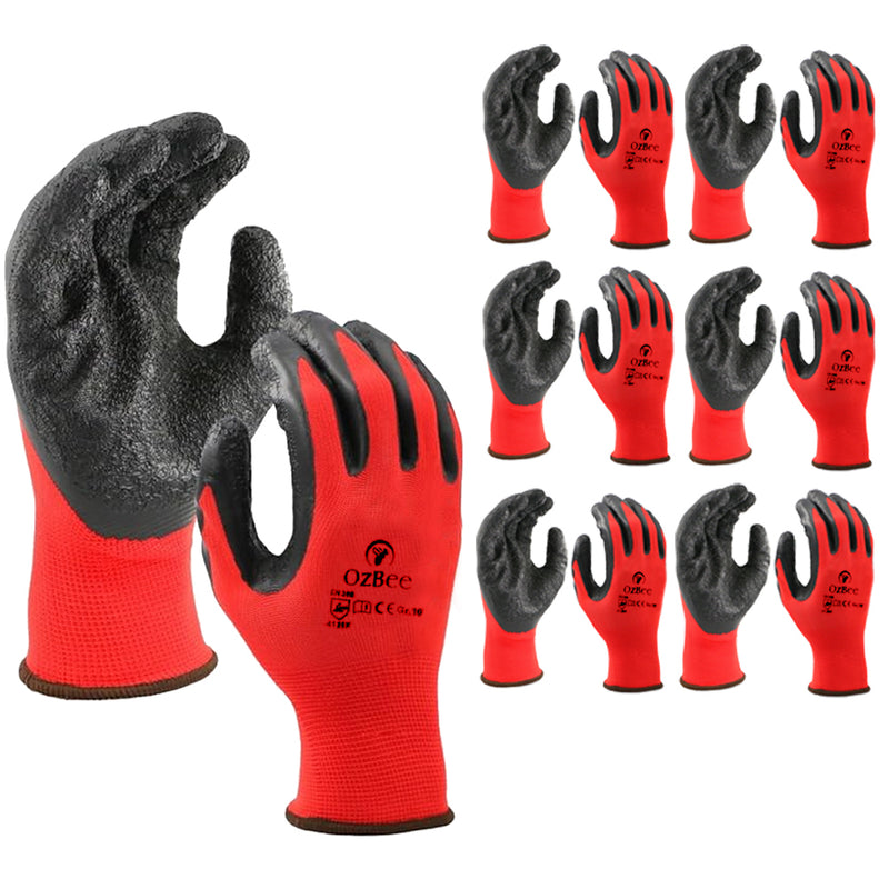 Work Gloves Latex Coated General Purpose Hand Protection Garden Mechanic