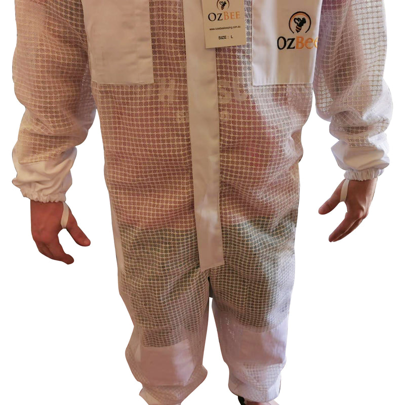 OZBEE Beekeeping Suit 3 Layer Mesh Ultra Cool Ventilated Hoodie Veil Beekeeping Protective Gear