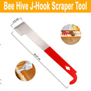 3pcs Bee Hive Tools for Beekeepers, Stainless Steel J Hook Frame Lifter & Scraper, Bee Hive Frame Grip Holder Lifter, Beekeeping Brush with Wooden Handle - Ozee beekeeping Supplies