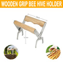 3pcs Bee Hive Tools for Beekeepers, Stainless Steel J Hook Frame Lifter & Scraper, Bee Hive Frame Grip Holder Lifter, Beekeeping Brush with Wooden Handle - Ozee beekeeping Supplies
