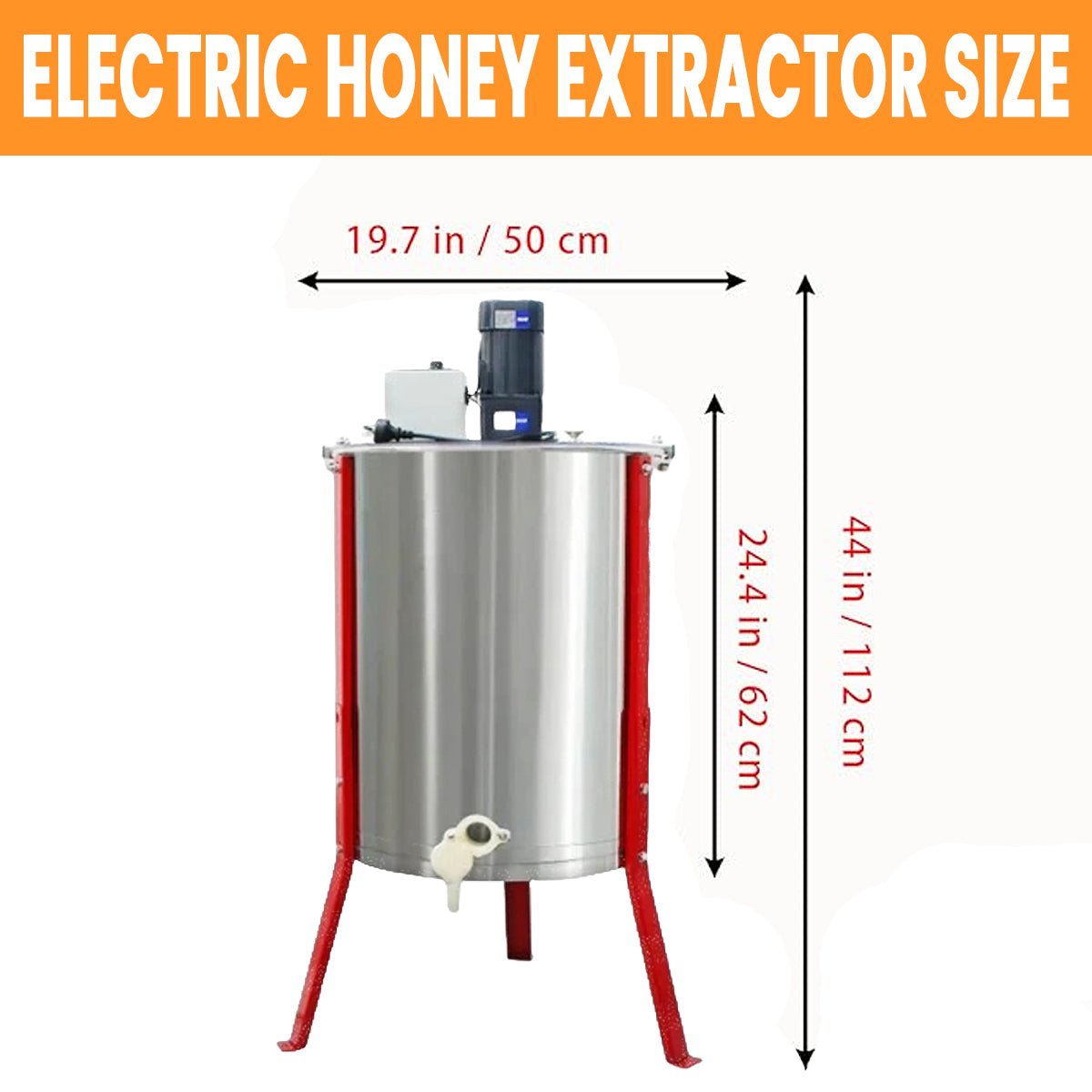 4 Frame Electric Honey Extractor Stainless Steel with Bottom Honey Gat ...