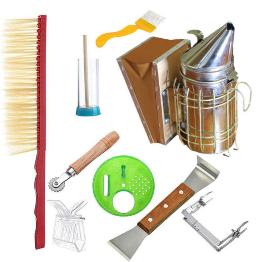 9 Pcs Beekeeping Bee Hive Starter Kit for Professional and Beginner Beekeeper's - Ozee beekeeping Supplies