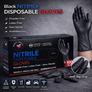Black Nitrile Disposable Gloves – Powder Free, Latex Free, Heavy Duty Industrial & Food Safe Gloves 500 PCs