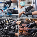 Black Nitrile Disposable Gloves – Powder Free, Latex Free, Heavy Duty Industrial & Food Safe Gloves 500 PCs