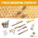 Beekeeping Starter Kit Tools for Beekeeper Kit 9PC - Ozee beekeeping Supplies