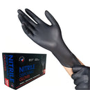 Black Nitrile Disposable Gloves – Powder Free, Latex Free, Heavy Duty Industrial & Food Safe Gloves 100 PCs -