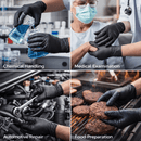 Black Nitrile Disposable Gloves – Powder Free, Latex Free, Heavy Duty Industrial & Food Safe Gloves 100 PCs -