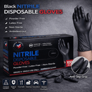Black Nitrile Disposable Gloves – Powder Free, Latex Free, Heavy Duty Industrial & Food Safe Gloves 500 PCs -