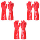 PVC Work Safety Glove Red 45cm Oil Chemical Resistant Dipped Durable Sanded - Ozee beekeeping Supplies