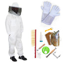 Beekeeping Starter Kit For Beekeepers With OZ Bee 2 Layer Mesh Ventilated Round Head Suit Protective Gear