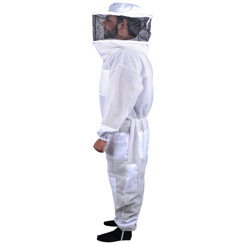 Beekeeping Starter Kit For Beekeepers With OZ Bee 3 Layer Mesh Ventilated Round Head Suit Protective Gear