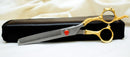 Ovial Camel- 24KT Gold Plated Professional Thinning Barber Scissor 8"