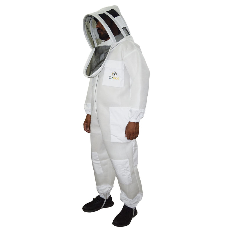 Beekeeping Starter Kit For Beekeepers With OZ Bee 2 Layer Mesh Ventilated Hoodie Viel Suit Protective Gear