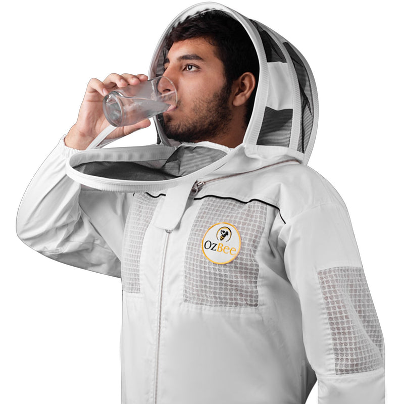 Beekeeping Starter Kit For Beekeepers With OZ Bee Semi Ventilated Hoodie Style Suit Protective Gear