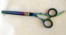 Barber Salon Multi Color Titanium Quoted Stainless J - 2 Steel Professional Thinning Scissor 7" - Ozee beekeeping Supplies