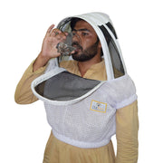 Beekeeping Bee Half Body Open Hoodie Style Veil 3 Mesh Layer Ventilated Protective Gear - Ozee beekeeping Supplies