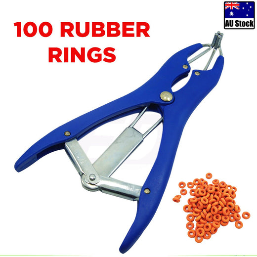 Cattle Lamb Sheep Elastrator Castrating Plier with 100 Rubber - Ozee beekeeping Supplies