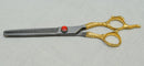 Ovial Camel - 24KT Gold Plated Professional Thinning Barber Scissor 8" - Ozee beekeeping Supplies