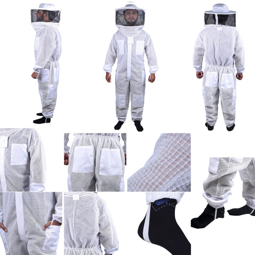 OZBEE Beekeeping Suit 3 Layer Mesh Ultra Cool Ventilated Round Head Beekeeping Protective Gear - Ozee beekeeping Supplies