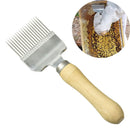 Stainless Steel Honey Knife Straight Needle Honey Comb Uncapping Fork Wood Handle Beekeeping Tools