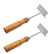 Queen Bee Stainless Steel Queen Excluder Cleaner with Wooden Handle - Ozee beekeeping Supplies